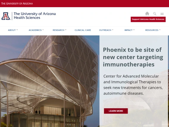 UArizona Health Sciences Website Thumbnail image